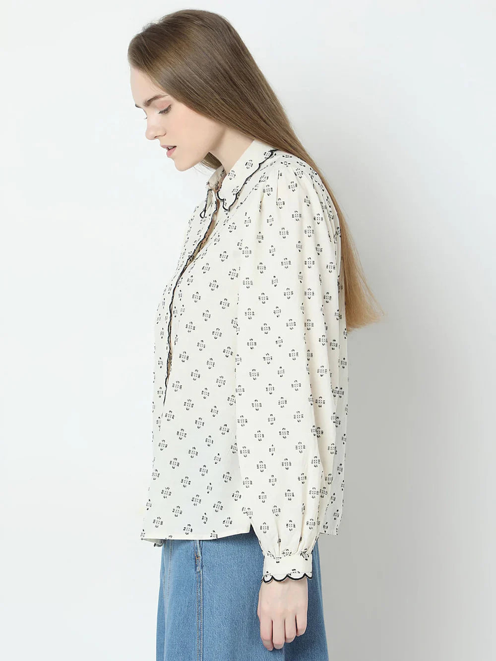 BEIGE PRINTED SHIRT