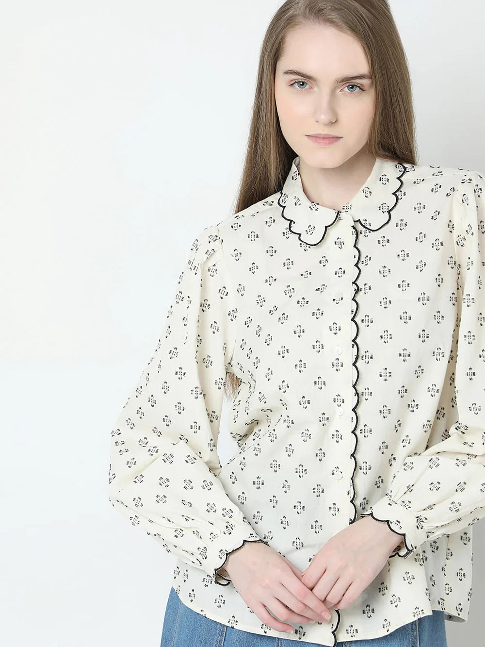 BEIGE PRINTED SHIRT