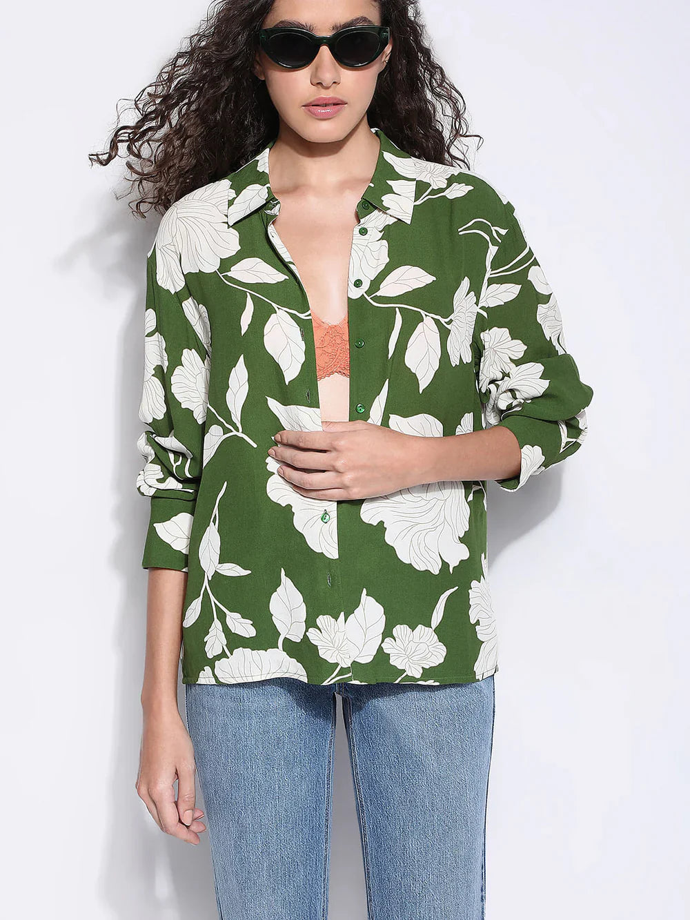 GREEN FLORAL SHIRT
