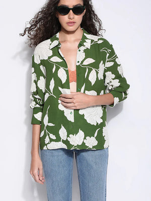 GREEN FLORAL SHIRT