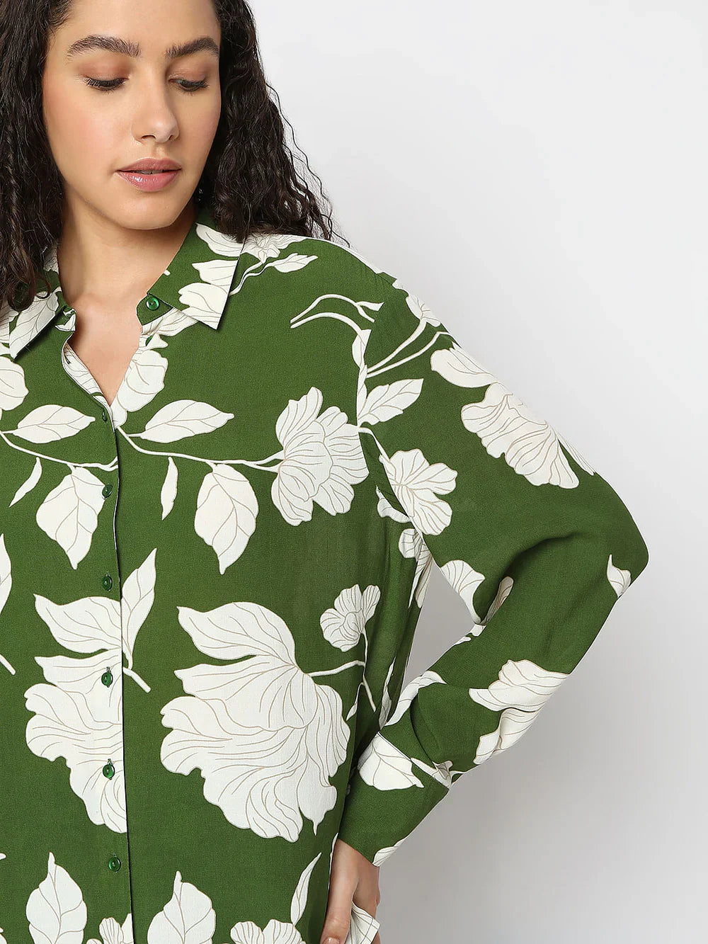 GREEN FLORAL SHIRT