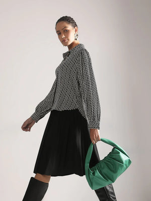 BLACK ABSTRACT PRINT SHIRT