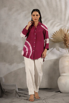 Azure Tie Dye Muslin Purple Shirt