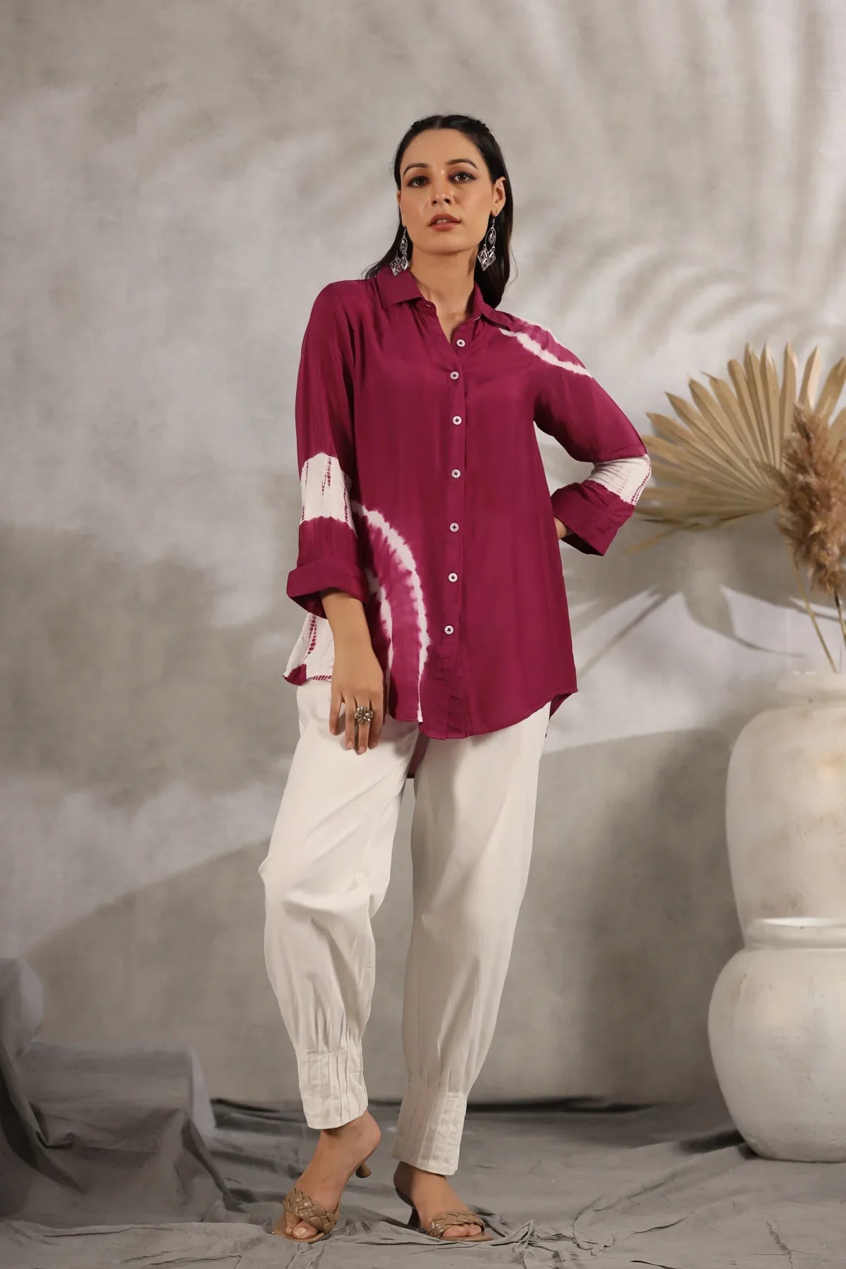 Azure Tie Dye Muslin Purple Shirt