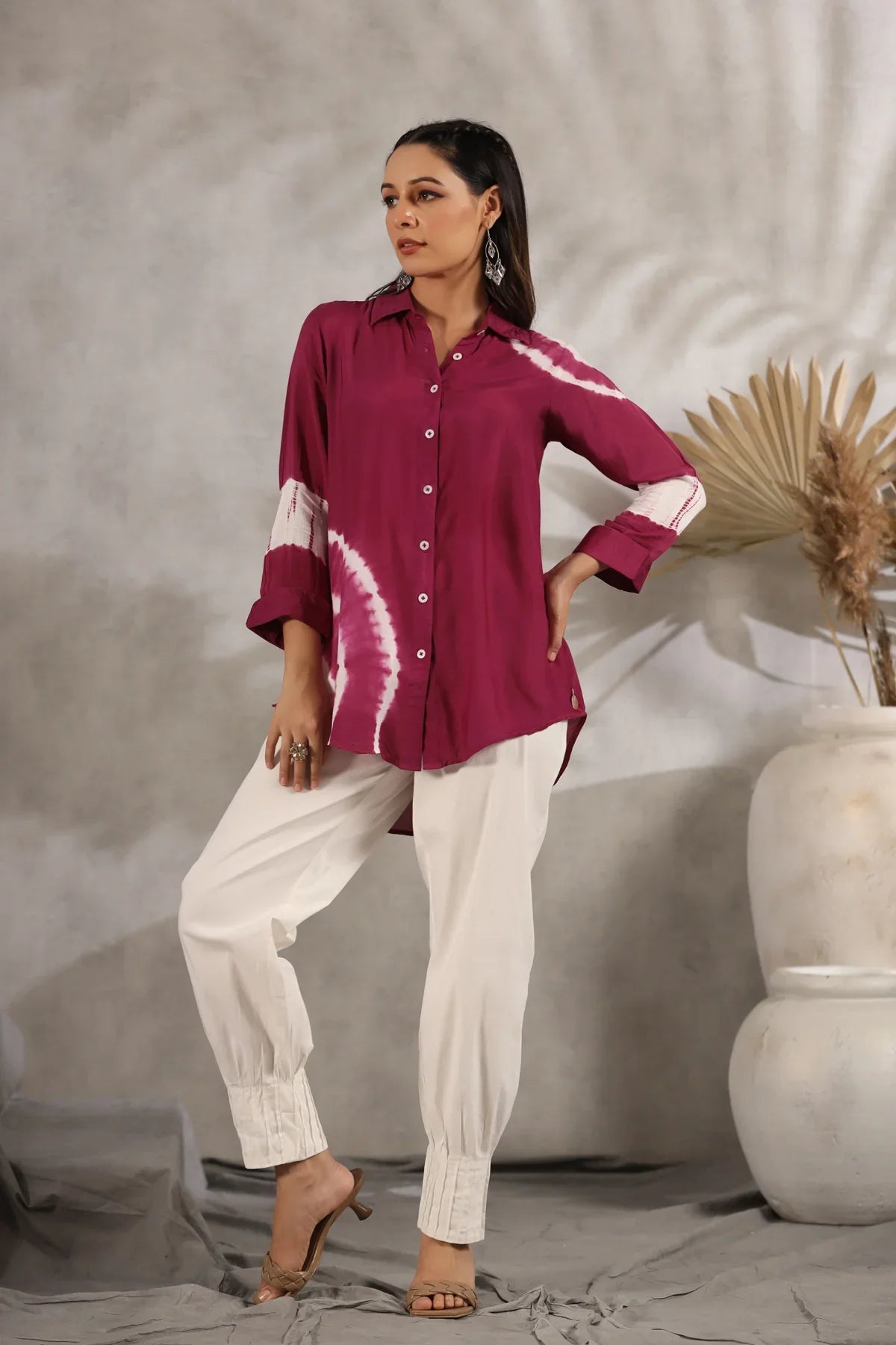 Azure Tie Dye Muslin Purple Shirt