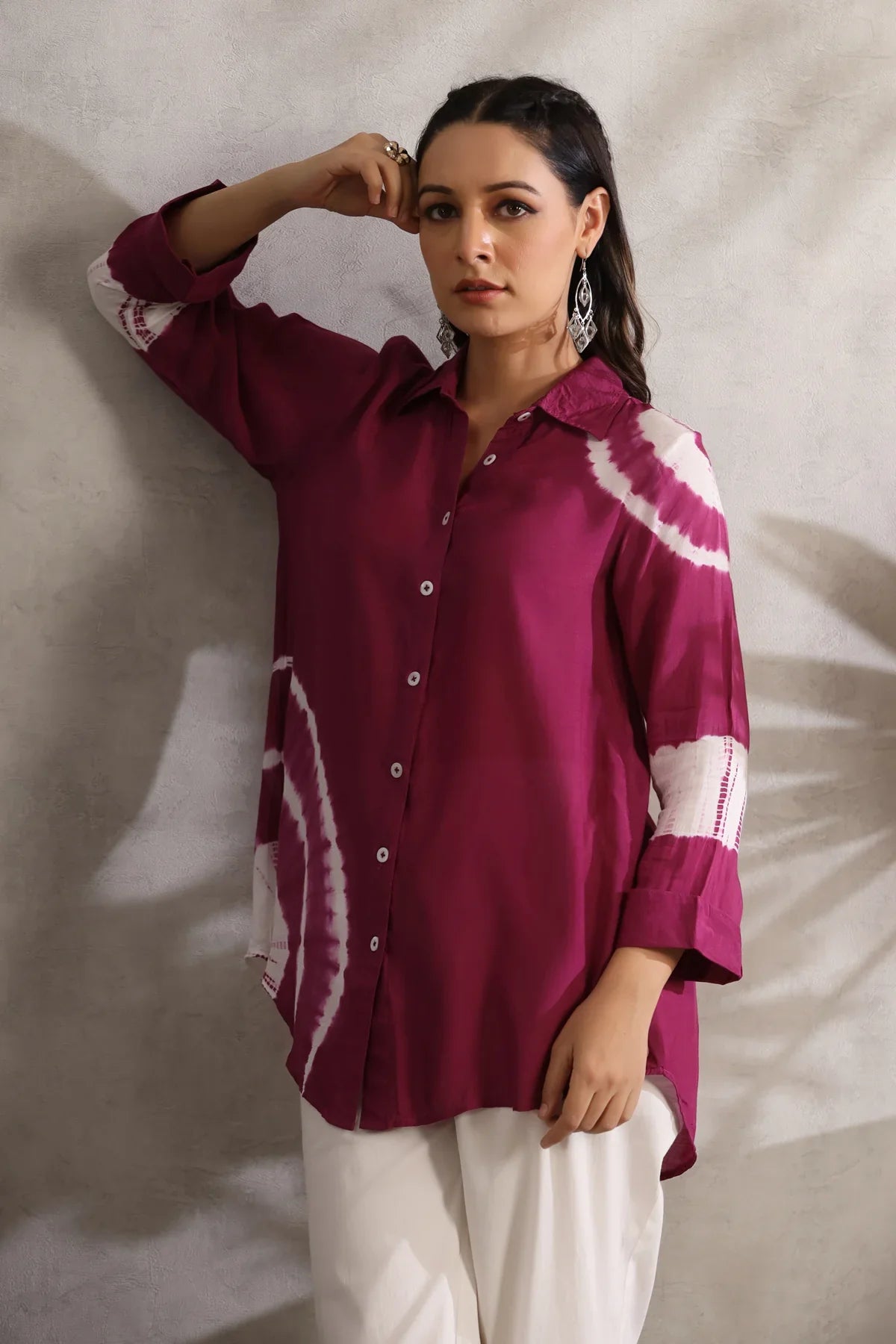 Azure Tie Dye Muslin Purple Shirt