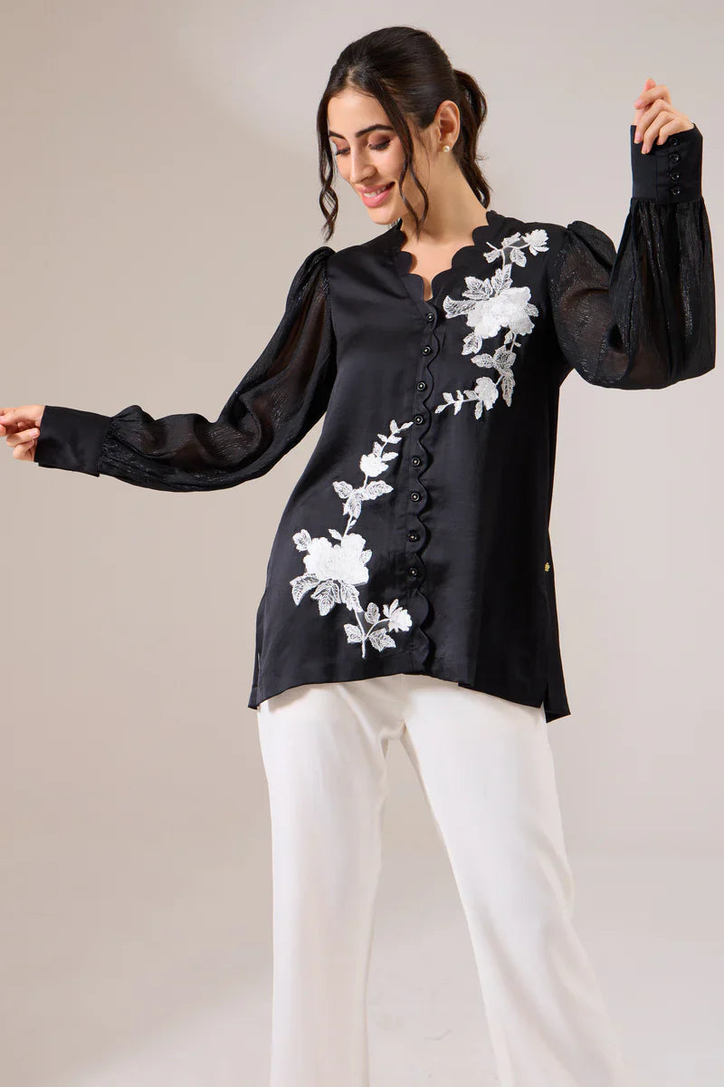 garland formal crepe shirt