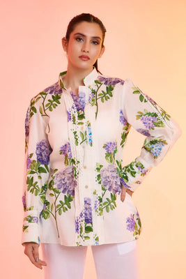 Hey flower printed cotton shirt