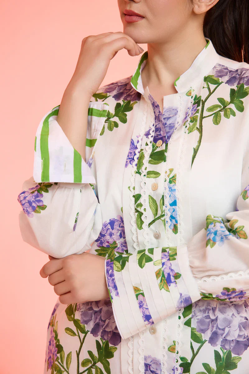 Hey flower printed cotton shirt