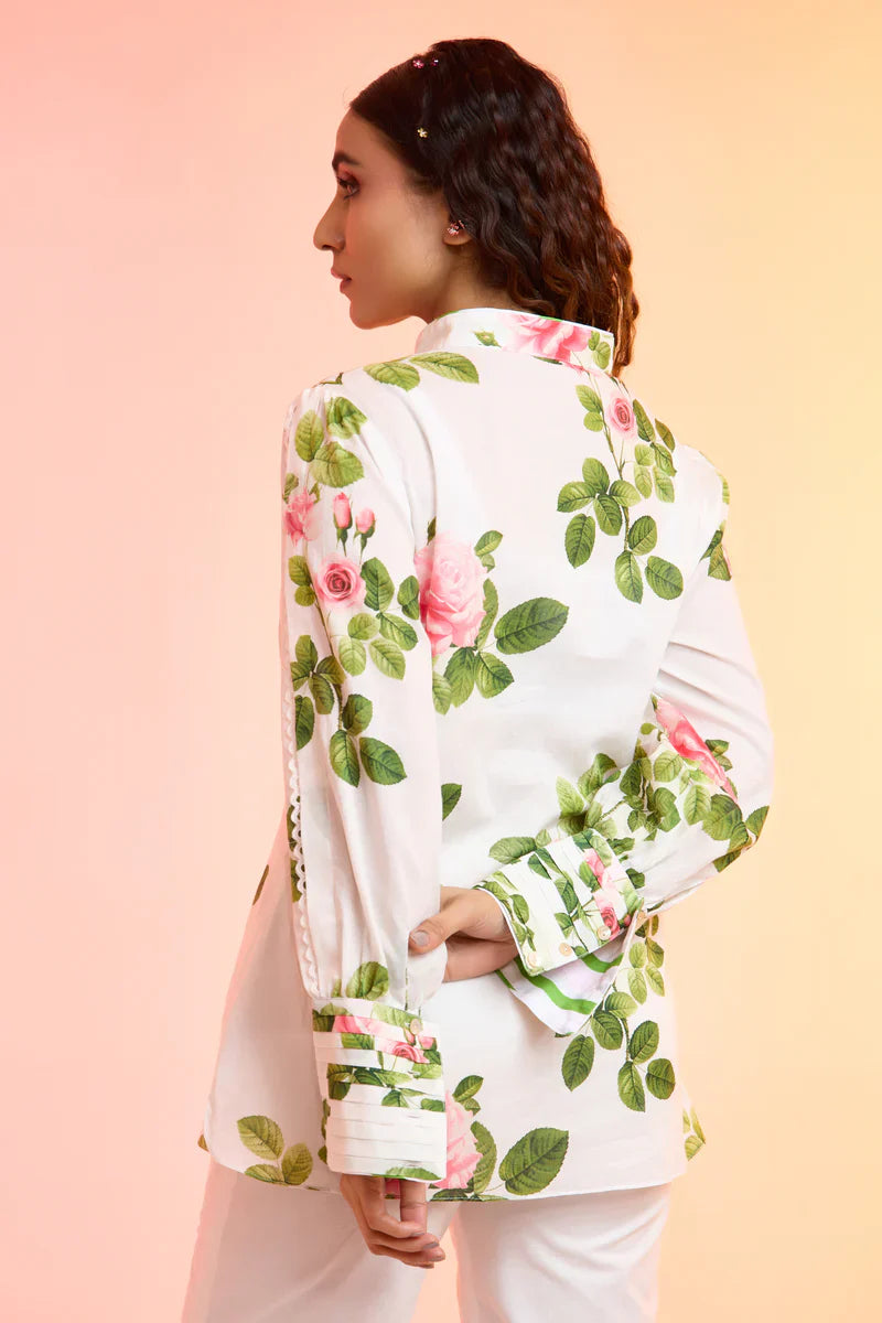 Hey flower printed cotton shirt