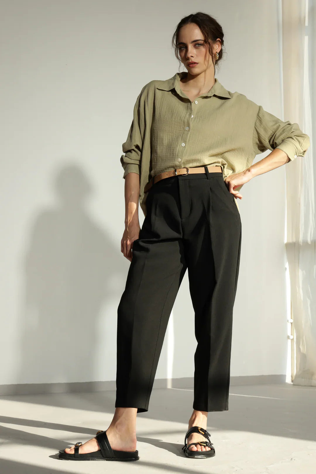 Christina Over Sized Gauze Shirt - Ecru