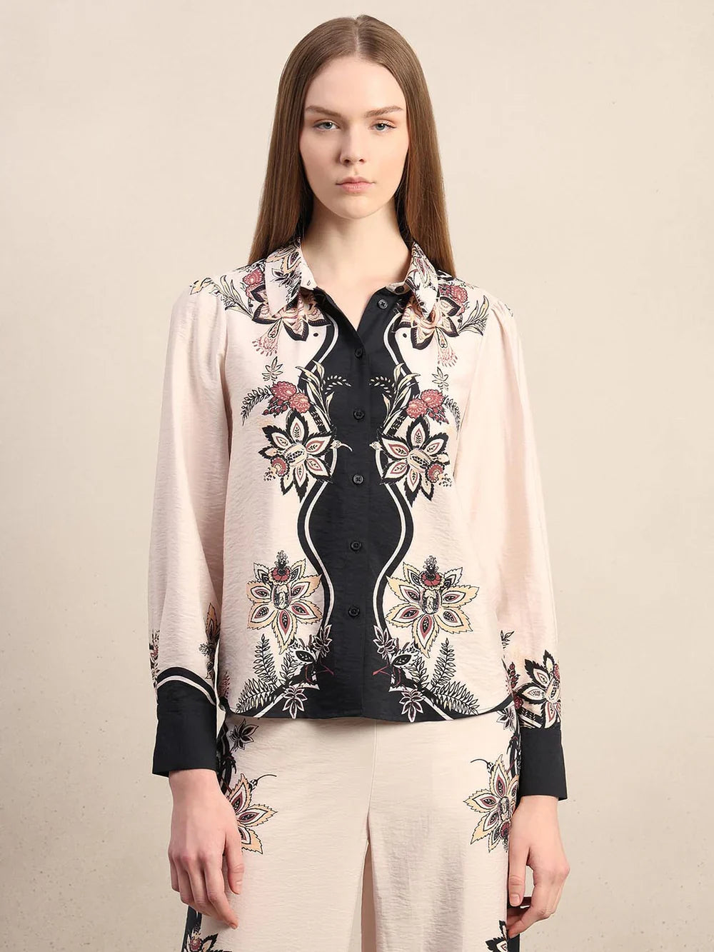 ECRU FLORAL PRINT SHIRT