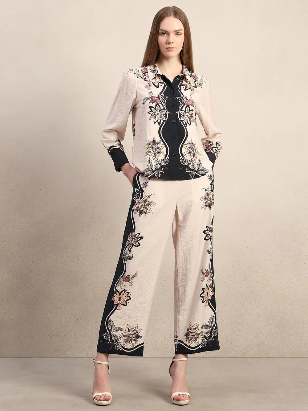 ECRU FLORAL PRINT SHIRT