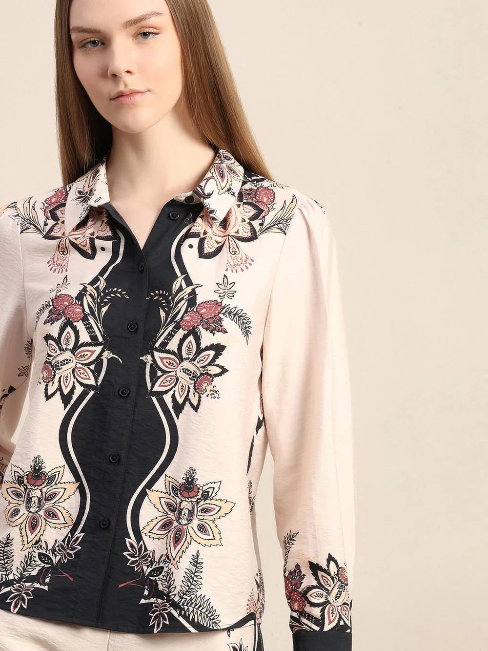 ECRU FLORAL PRINT SHIRT