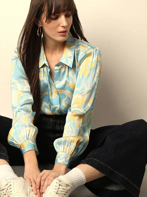 BLUE PRINTED SHIRT