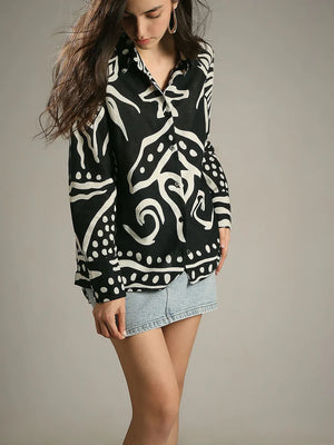 BLACK & WHITE PRINTED SHIRT