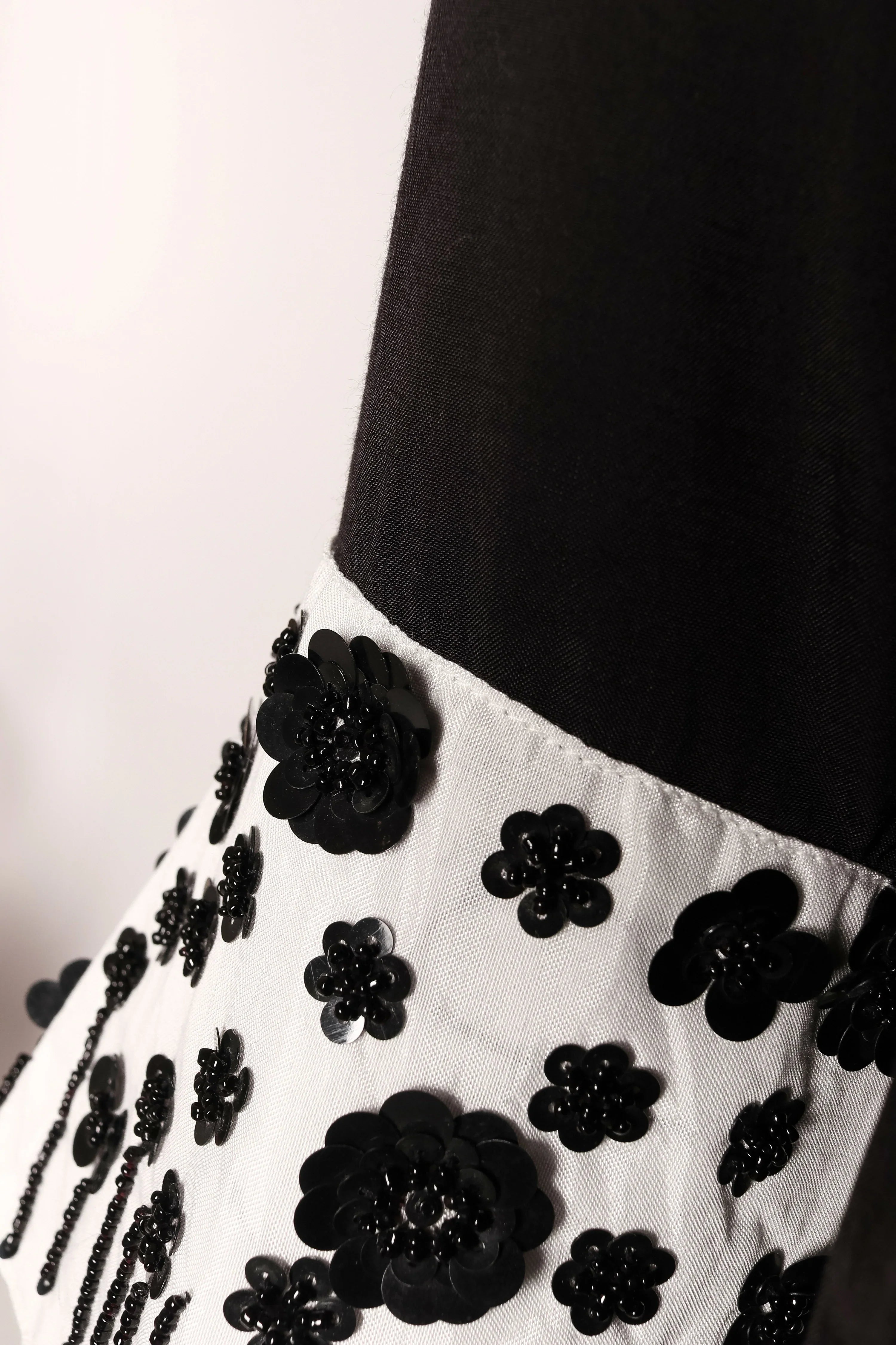 Black Embellished Sequence Shirt