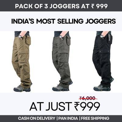 Cargo Hiking Pants For Men Water Resistant (PACK OF 3)